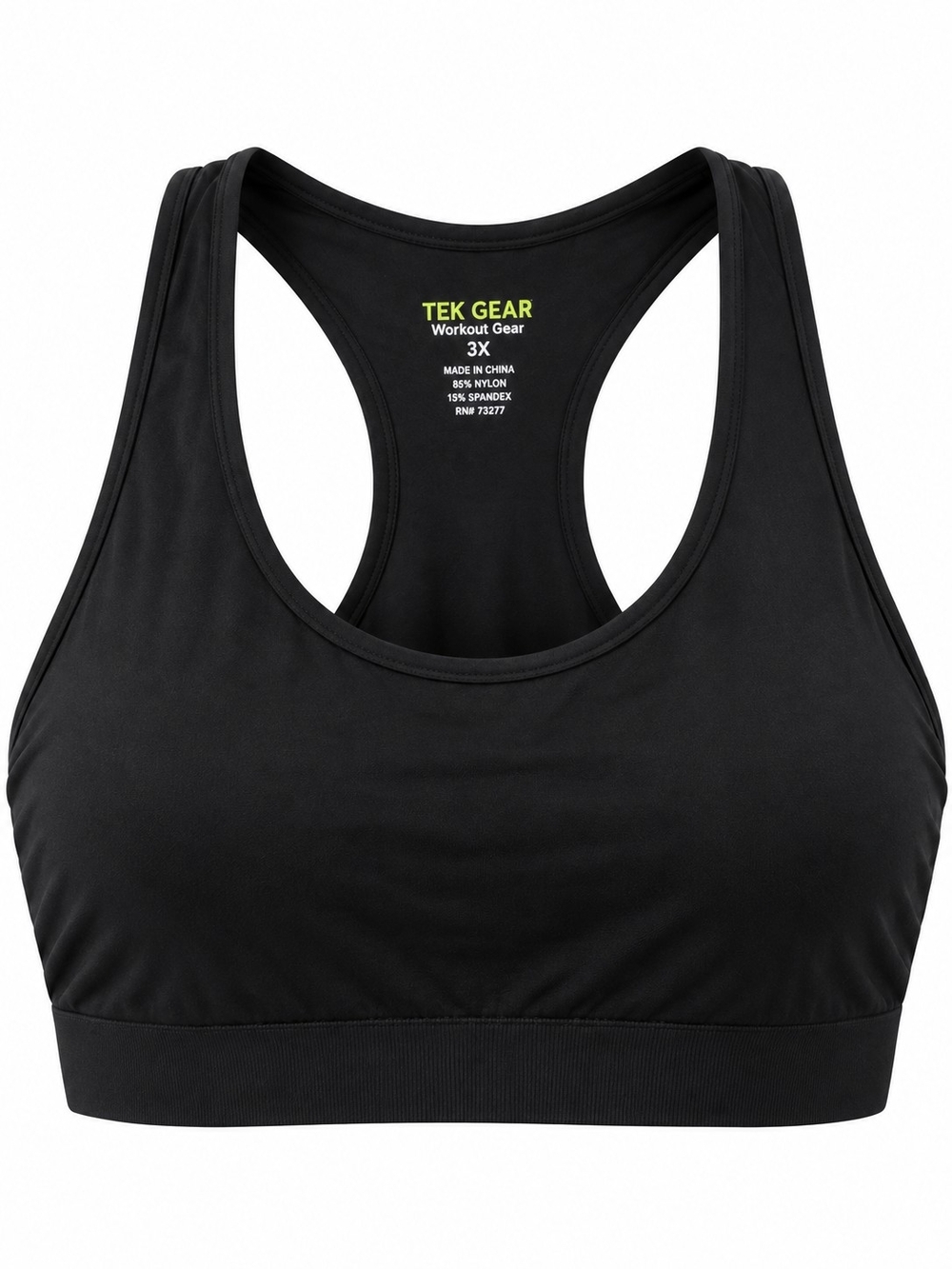 A199. Tek Gear Women's Black Sports Bra Size 3X NWT